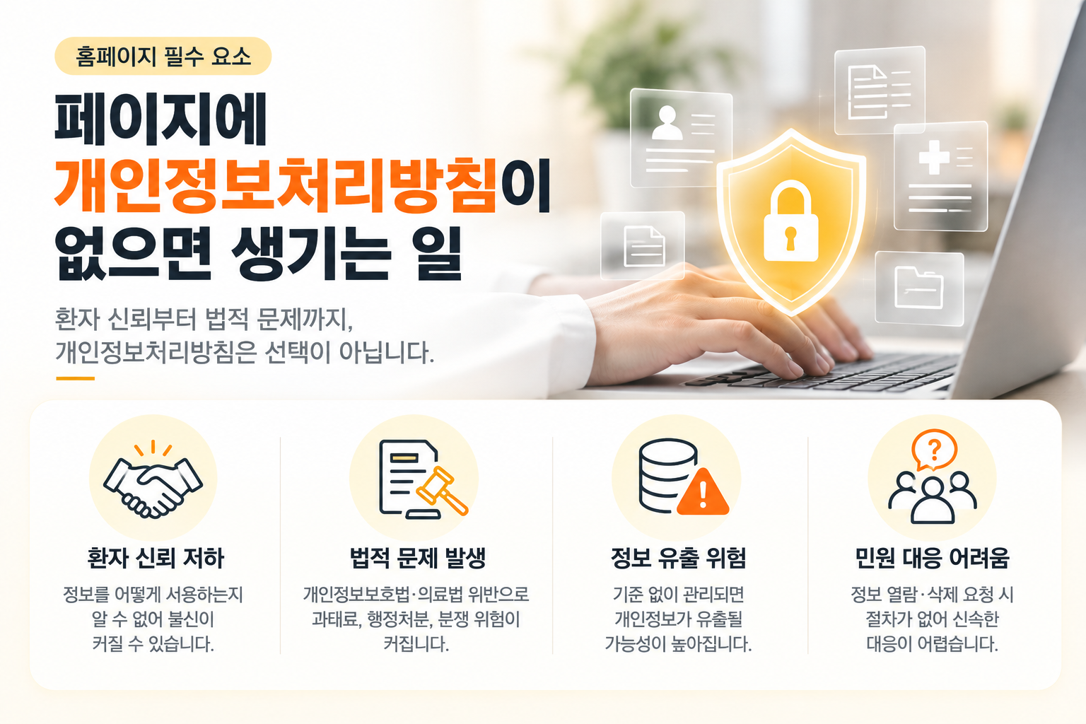 페이지에 개인정보처리방침이 없으면 생기는 일